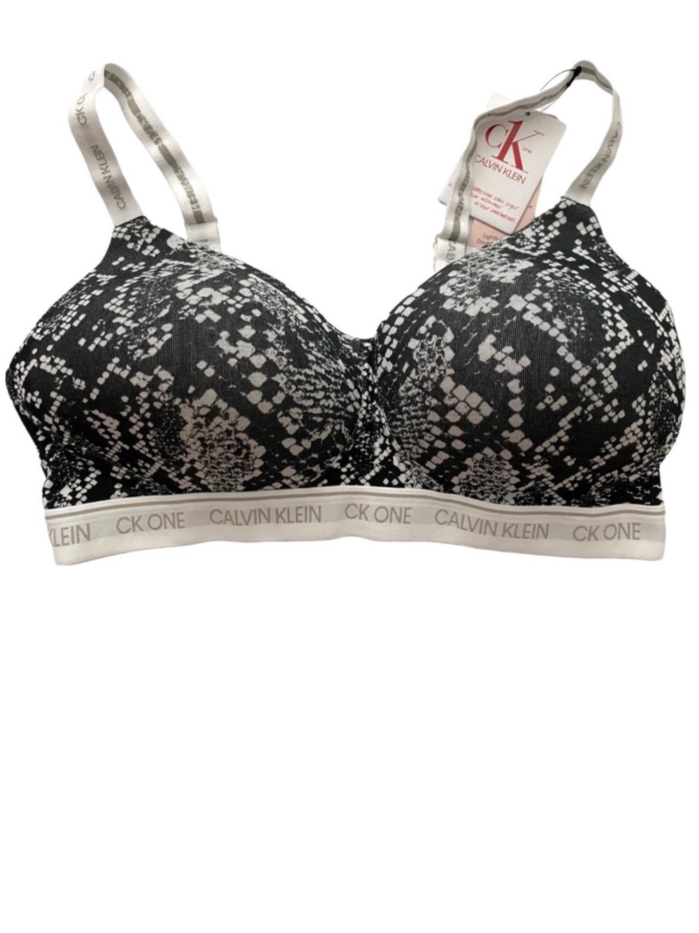 Calvin Klein Nwt CK ONE Rattlesnake Lightly Lined Bralette Bra QF5951-002 1X
